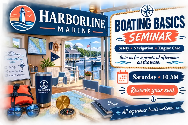 Boating basics seminar invitation for a marine dealer