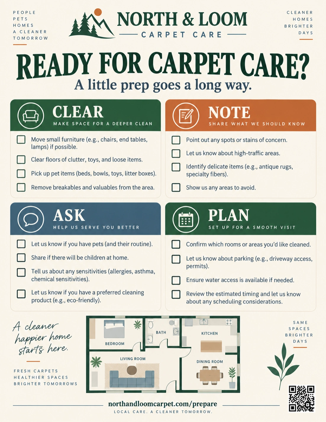 Pre-service preparation checklist.