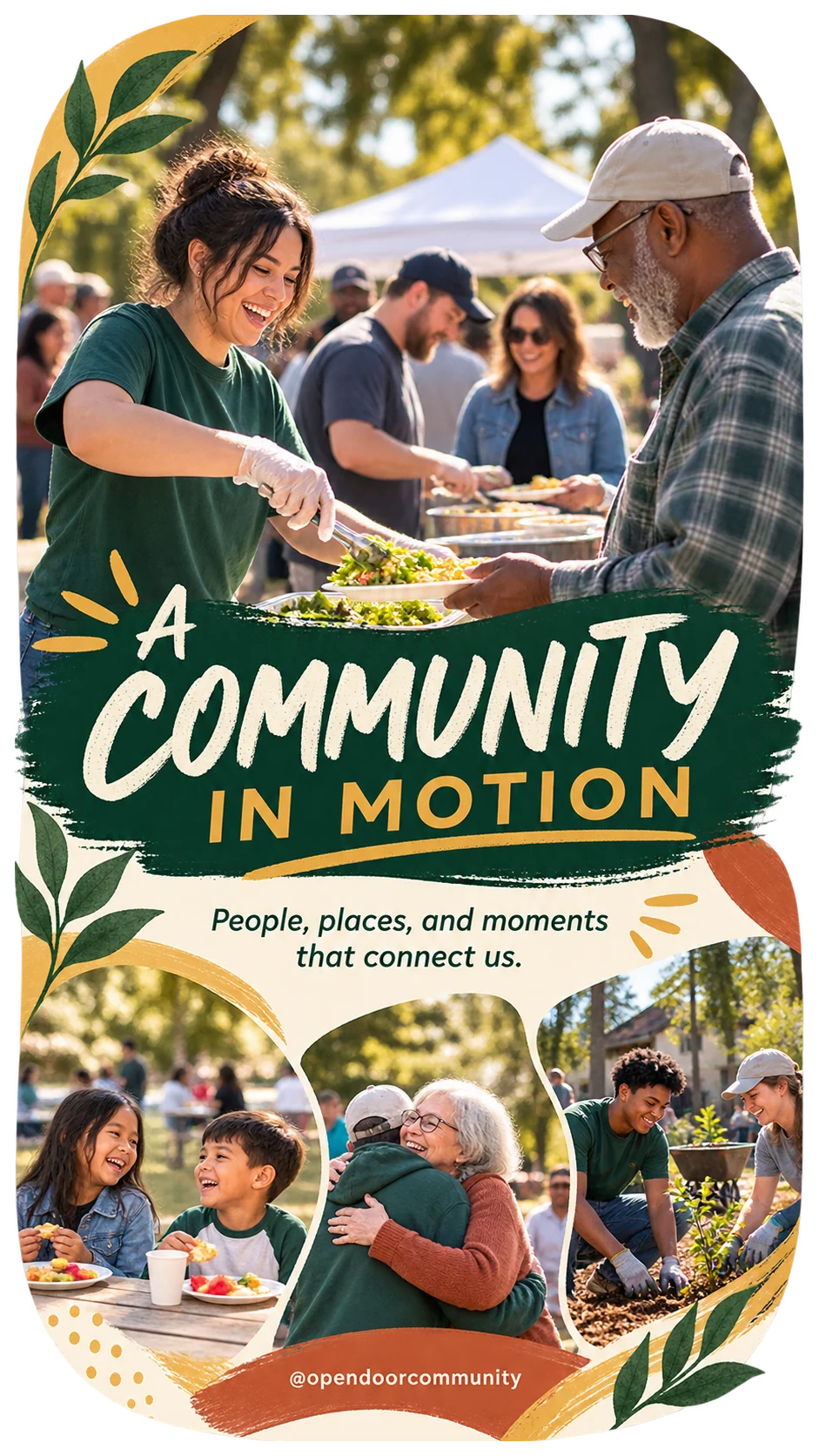 Campus-and-community Reel cover: people, places, and local connection.
