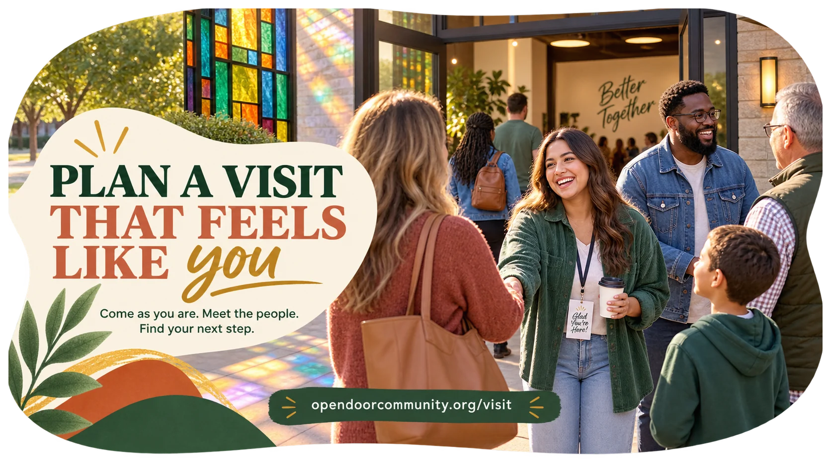 Where the campaign sends people: a Plan-Your-Visit page for neighborhood welcome, visitor information and inquiry capture.