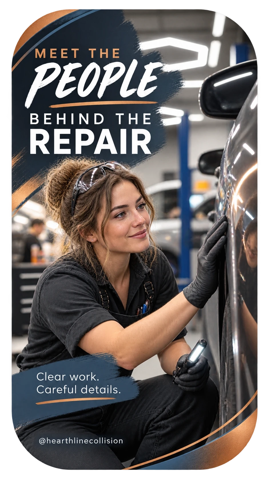 Technician profile Reel: meet the people behind the repair; clear work, careful details; the shop’s own handle.