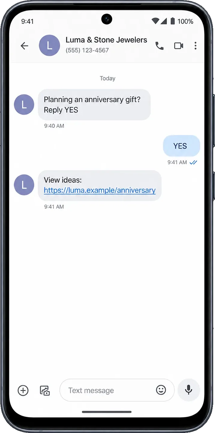 Anniversary reminder thread: planning an anniversary gift, reply YES, then view ideas and the store’s own anniversary link.