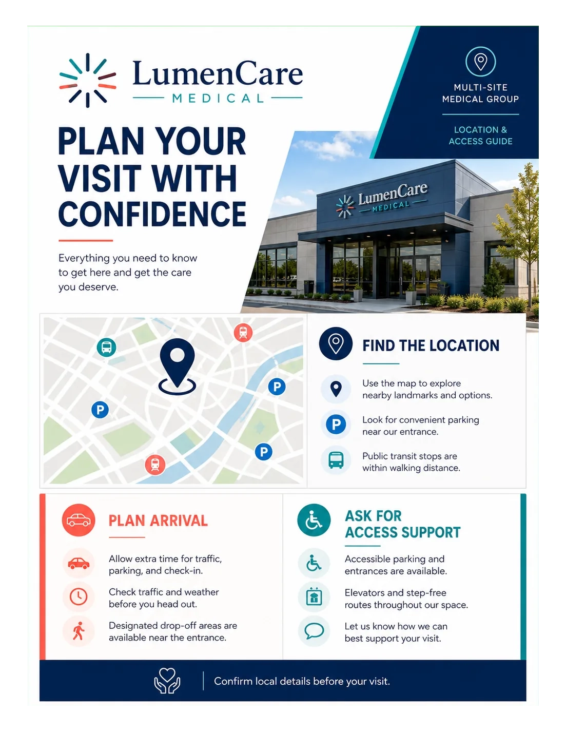 Location-and-access guide: plan your visit with confidence; the building, the map, find the location, plan arrival, ask for access support; confirm local details before your visit.