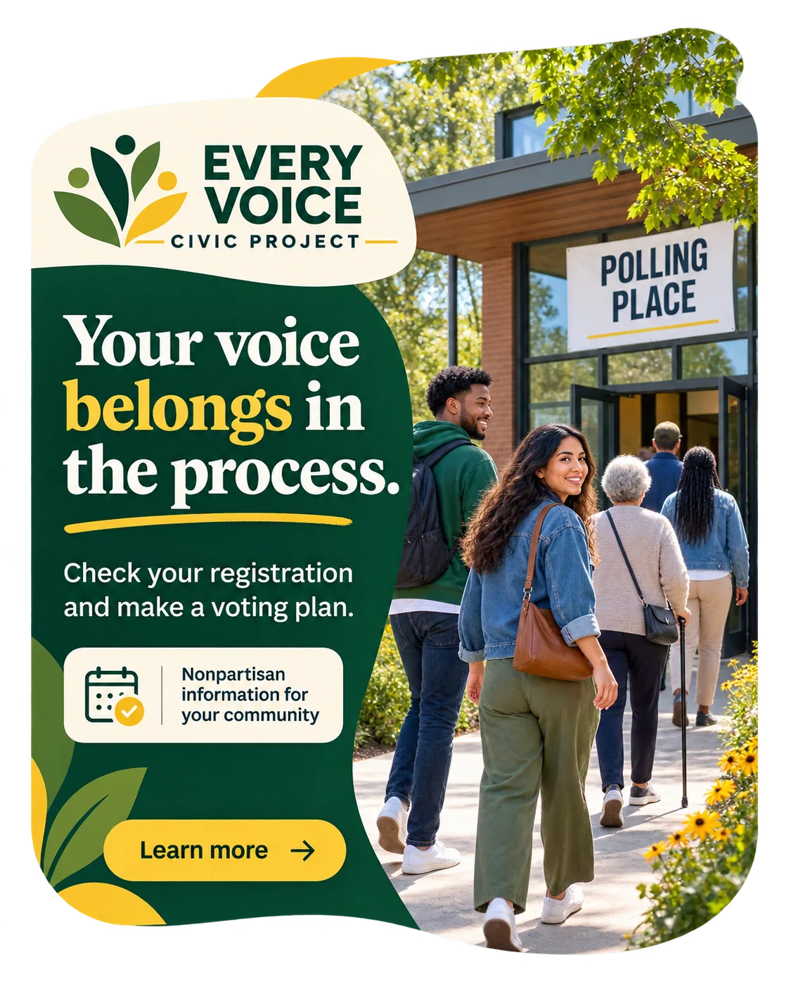 Voter-turnout feed unit: check your registration and make a voting plan.