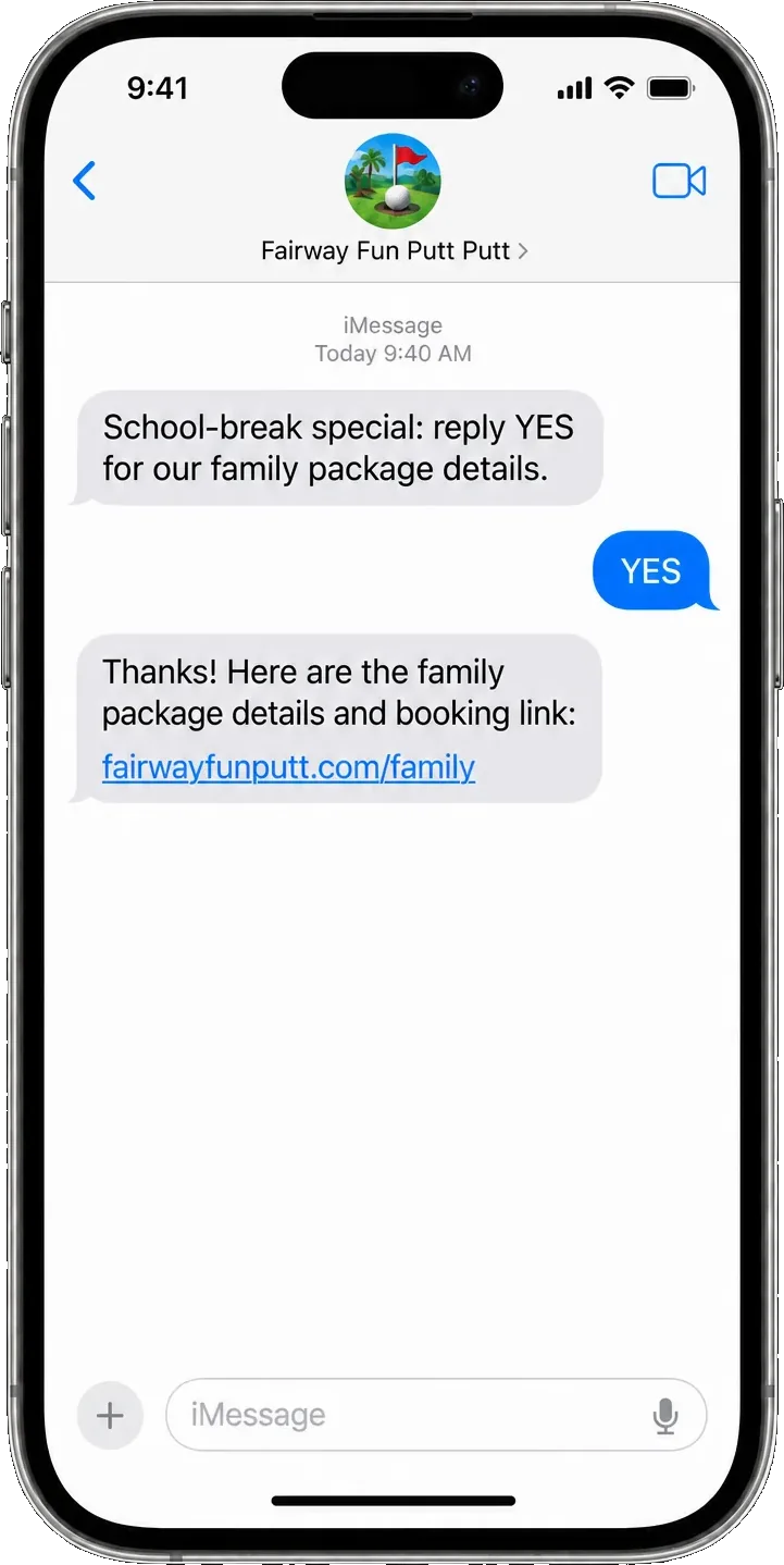 Offer thread: the course here, a school-break special, reply YES for the family package details, then the YES and the course’s own family link.