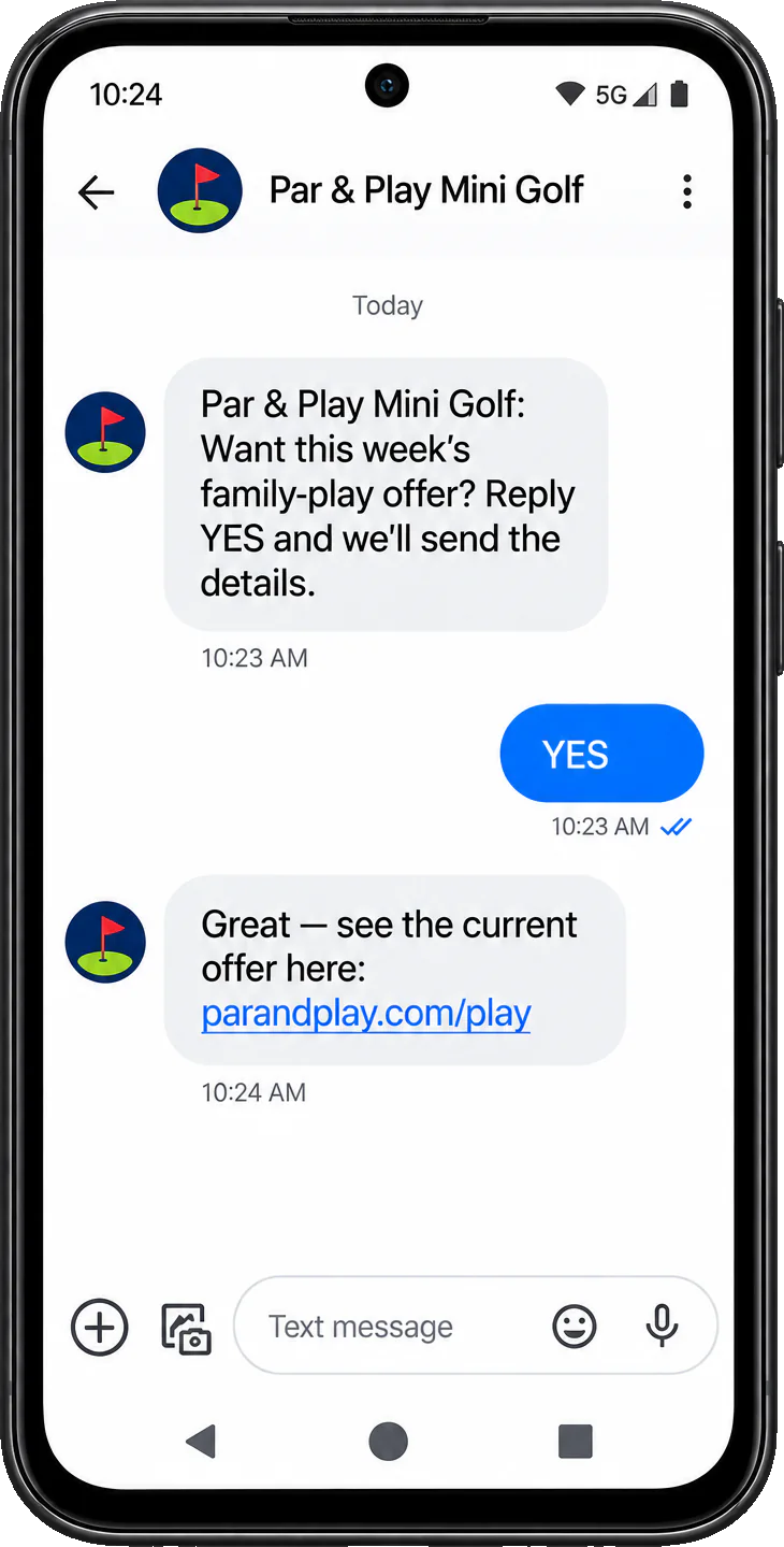 Offer thread, the second one: the course here, want this week’s family-play offer, reply YES and we’ll send the details, then the YES and the course’s own play link.