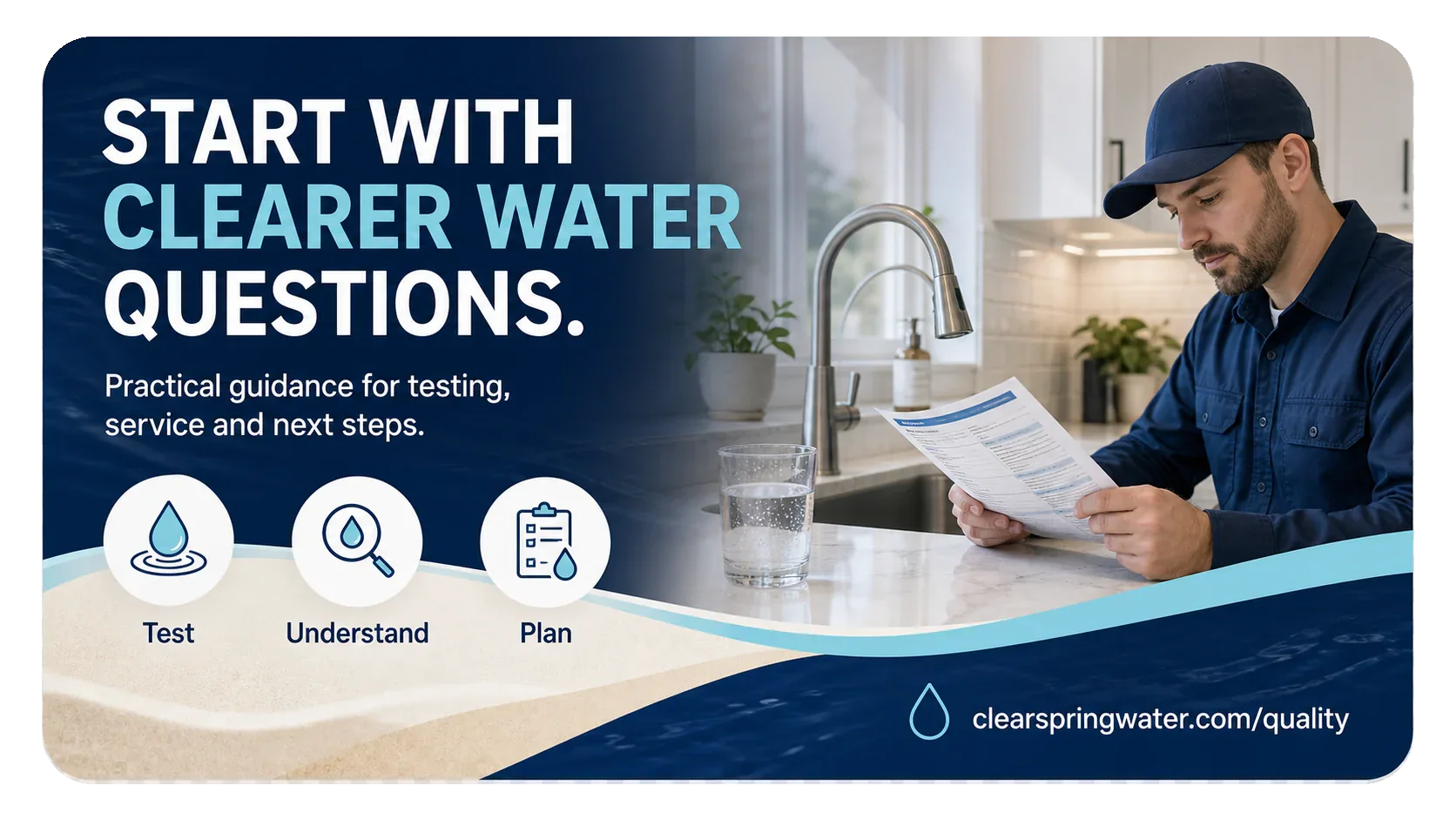 Where the QR code leads: clearer water questions, test, understand, plan.