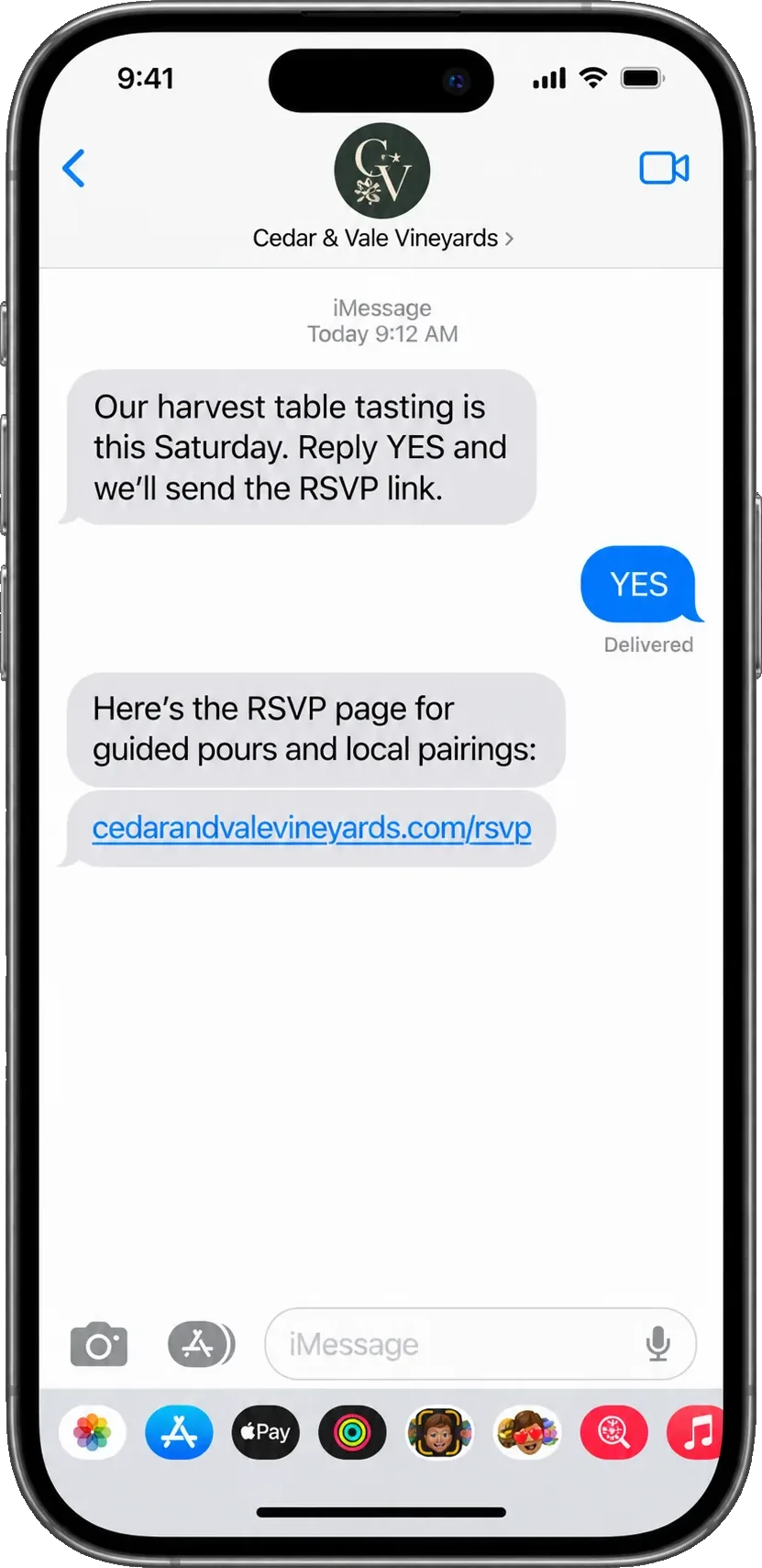 Tasting RSVP thread: the winery’s tasting is coming up, reply YES and we’ll send the RSVP link, then the YES and the winery’s own RSVP page for guided pours and local pairings.